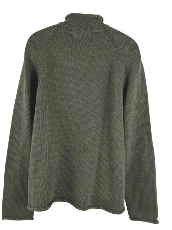 J. Crew 1988 Rollneck Sweater Mens XL Green Cotton Solid NWT FS-1520 - Picture 5 of 9